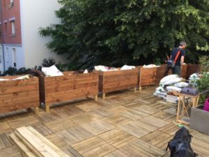 les jardiniers à vélo paris ile de france aménagement entretien terrasse jardin bac bois hauteur grand long